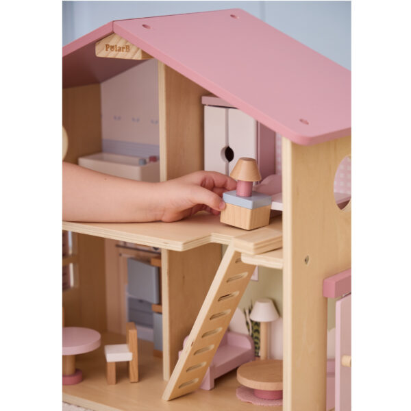 VIGA PolarB Duży Drewniany Domek dla Lalek 17 el. - 002