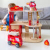 VIGA Drewniany Garaż Remiza Straży Pożarnej Zestaw 14 el - 002