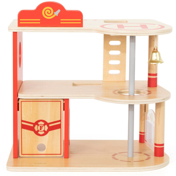 VIGA Drewniany Garaż Remiza Straży Pożarnej Zestaw 14 el - 010