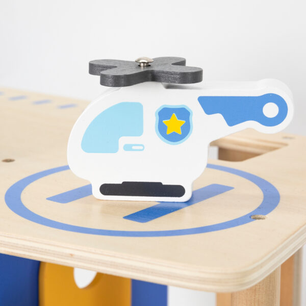 VIGA Drewniany Komisariat Policji Radiowóz 3 poziomy 14 el - 008