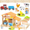VIGA Drewniana Farma Dom Farmera Z Ogródkiem I Traktorem 21 el - 001