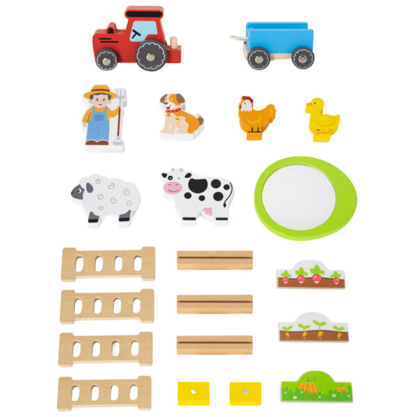 VIGA Drewniana Farma Dom Farmera Z Ogródkiem I Traktorem 21 el - 008