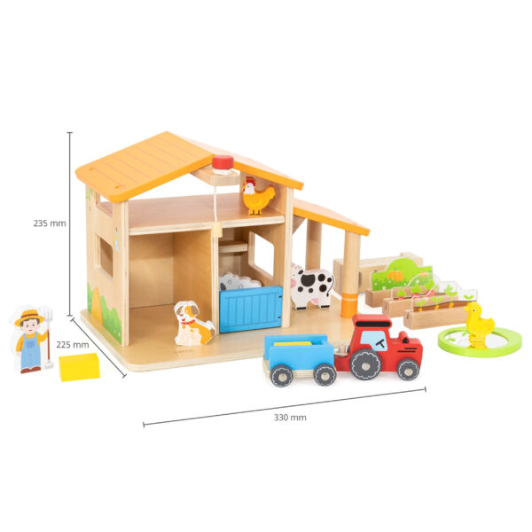 VIGA Drewniana Farma Dom Farmera Z Ogródkiem I Traktorem 21 el - 012