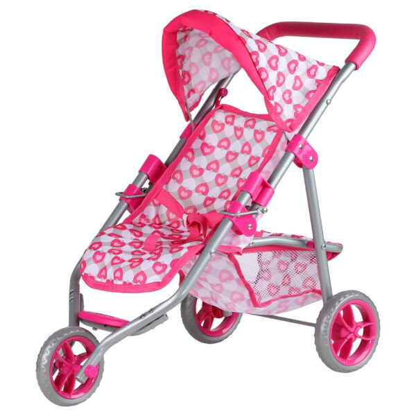 WOOPIE ROYAL Trójkołowa Spacerówka Wózek dla Lalek Serce Róż - 009
