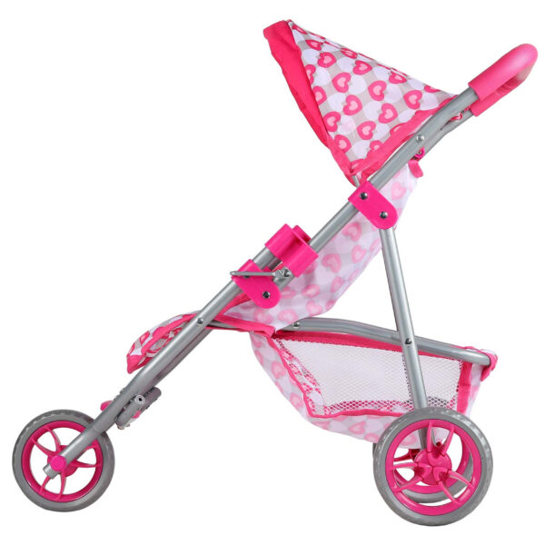 WOOPIE ROYAL Trójkołowa Spacerówka Wózek dla Lalek Serce Róż - 010