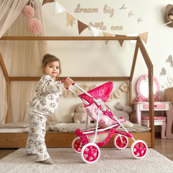 WOOPIE ROYAL Wózek dla Lalek Spacerówka w Kwiaty - 002