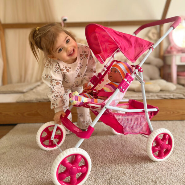 WOOPIE ROYAL Wózek dla Lalek Spacerówka w Kwiaty - 003