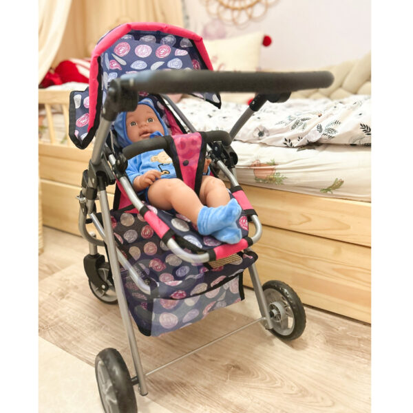 WOOPIE ROYAL Wózek dla Lalek Regulowane Siedzisko 4 Koła - 003
