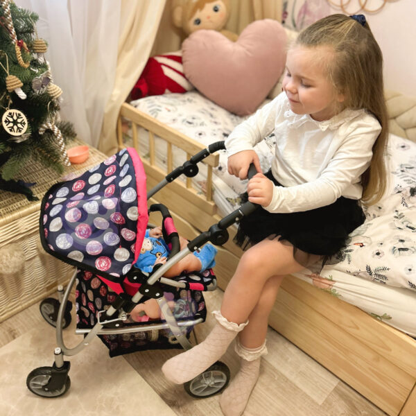 WOOPIE ROYAL Wózek dla Lalek Regulowane Siedzisko 4 Koła - 005