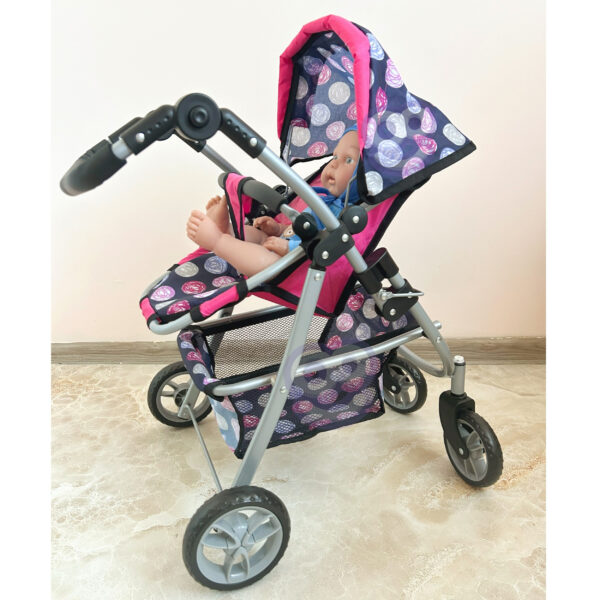 WOOPIE ROYAL Wózek dla Lalek Regulowane Siedzisko 4 Koła - 006