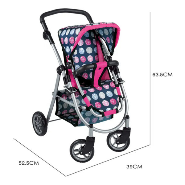 WOOPIE ROYAL Wózek dla Lalek Regulowane Siedzisko 4 Koła - 012