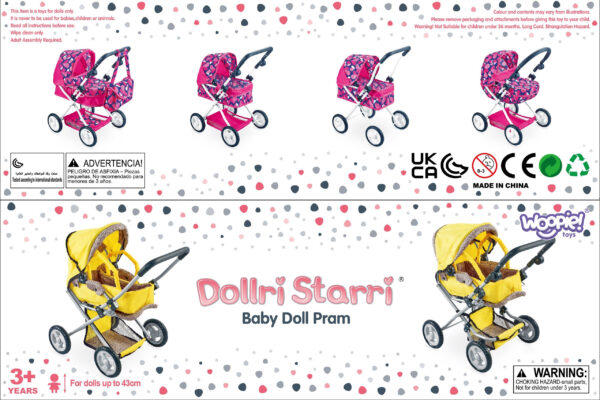 WOOPIE ROYAL Wózek dla Lalek Głęboki Regulowana Rączka - 010