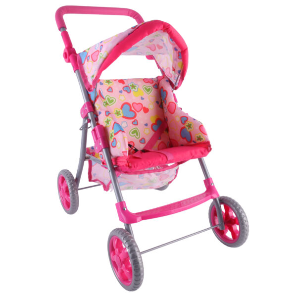 WOOPIE ROYAL Spacerówka Wózek dla Lalek Serca Kolorowe - 011