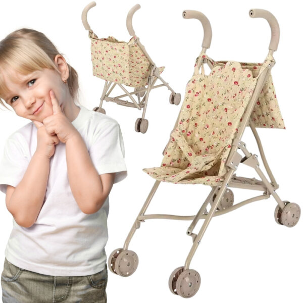 WOOPIE ROYAL Wózek dla Lalek Spacerówka Vintage Rose - 001