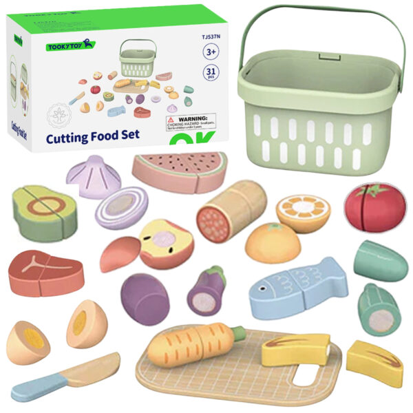 TOOKY TOY Drewniany Zestaw Żywność Warzywa Owoce - 001 TOOKY TOY Drewniany Zestaw Żywność Warzywa Owoce - 001