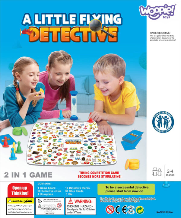 WOOPIE Gra Planszowa 2w1 Mały Detektyw + Chińczyk - 013