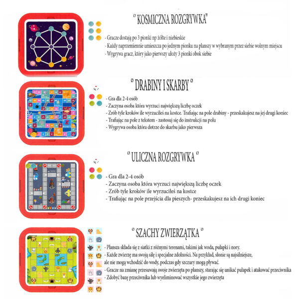 WOOPIE Zestaw Gier Planszowych Logicznych 10w1 - 010