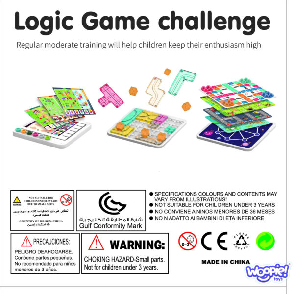 WOOPIE Zestaw Gier Planszowych Logicznych 10w1 - 012