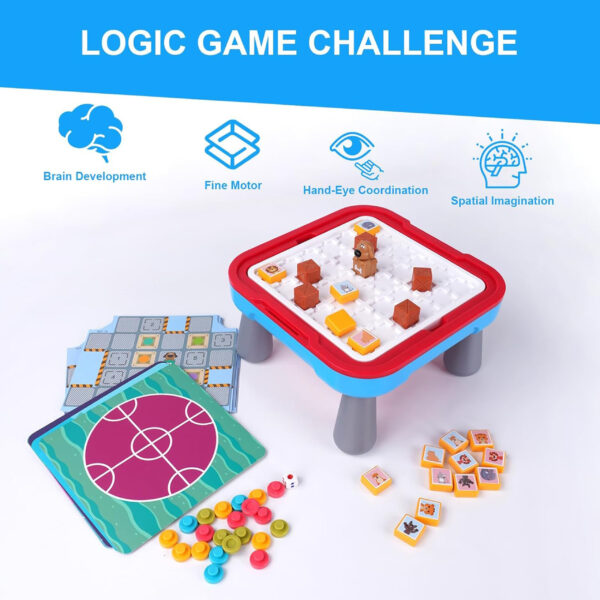 WOOPIE Stolik Gier Planszowych Logicznych 65 el. Zestaw 10w1 - 010