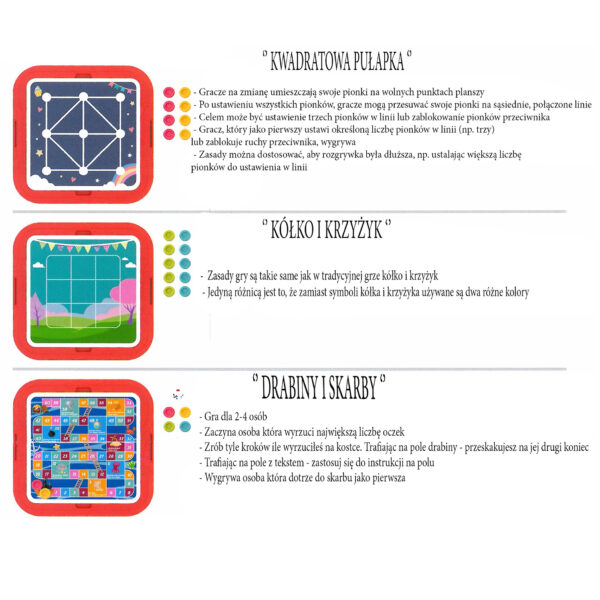 WOOPIE Stolik Gier Planszowych Logicznych 65 el. Zestaw 10w1 - 012
