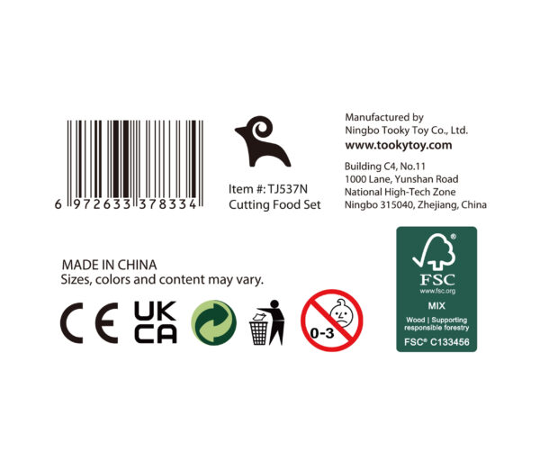 TOOKY TOY Drewniany Zestaw Żywność Warzywa Owoce - 015