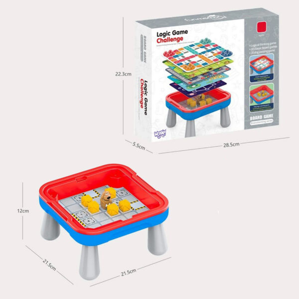 WOOPIE Stolik Gier Planszowych Logicznych 65 el. Zestaw 10w1 - 015