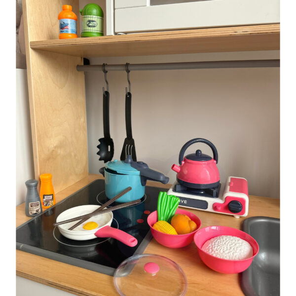WOOPIE Zestaw Kuchenny Pomocnik Kucharza Kuchnia Gazowa Garnek Patelnia Czajnik Akcesoria - 007