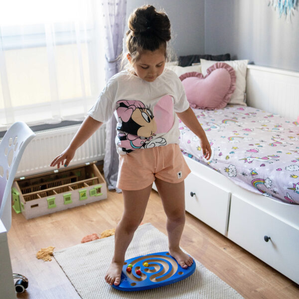 Drewniana deska do balansowania z labiryntem 4 kulki 4+ - VIGA - 002