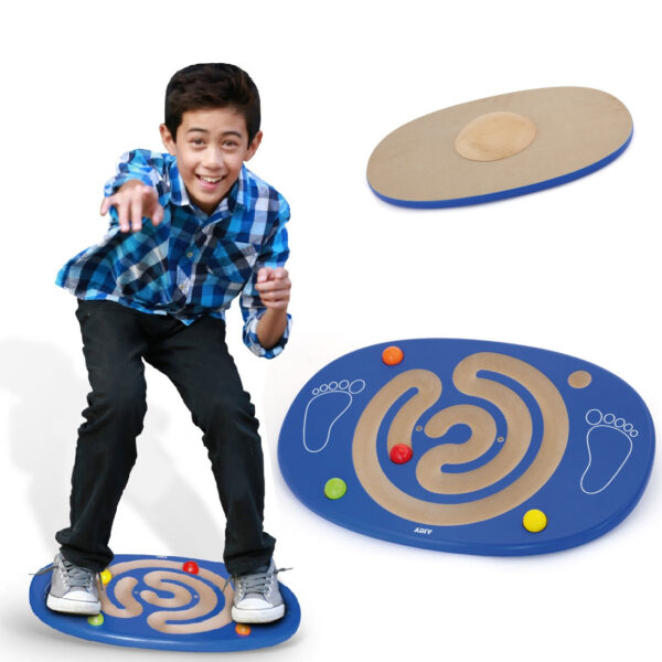 Drewniana deska do balansowania z labiryntem 4 kulki 4+ - VIGA - 009