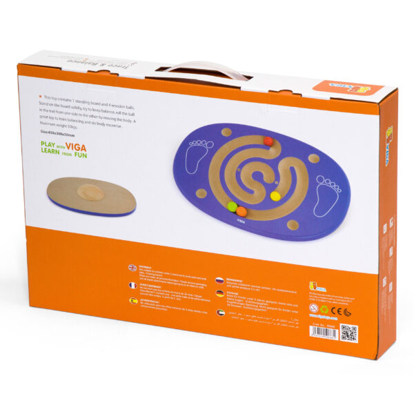 Drewniana deska do balansowania z labiryntem 4 kulki 4+ - VIGA - 011