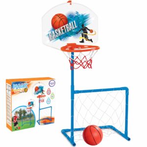 Sportowy zestaw dla dzieci 2w1 Bramka i Koszykówka – Woopie