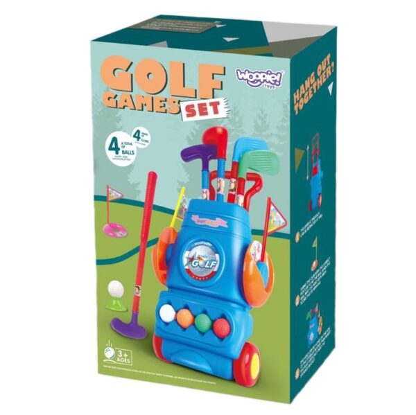 Zestaw do Mini Golfa dla Dzieci 4 Kije Wózek na Kółkach 3+ - Woopie - 008