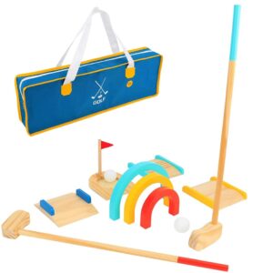 TOOKY TOY  Drewniany Zestaw do Gry w Golfa dla 2 Osób 13 el.