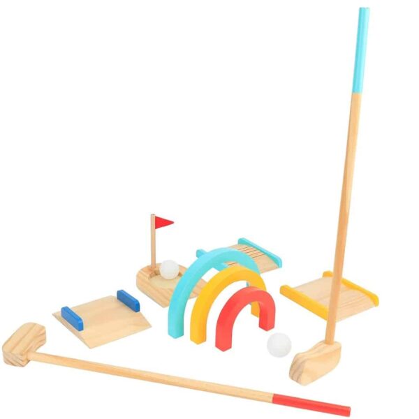 TOOKY TOY  Drewniany Zestaw do Gry w Golfa dla 2 Osób 13 el. - 003