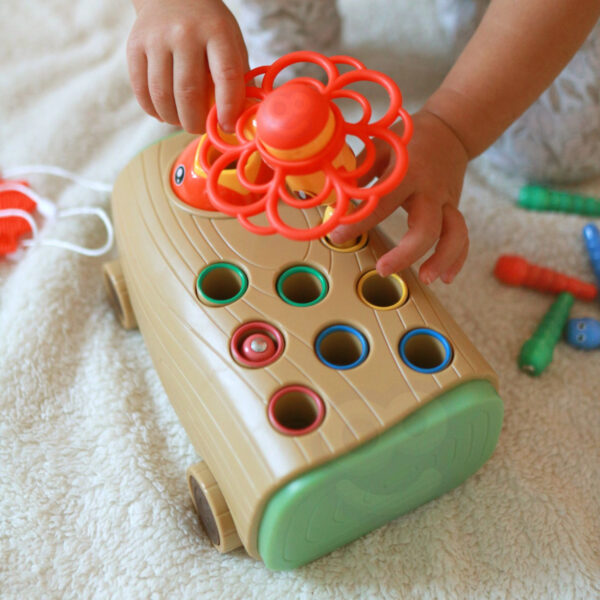 WOOPIE Gra Zręcznościowa Dzięcioł Wbijak Robaków 3w1 Wózek Ciągacz dla Niemowląt - 002