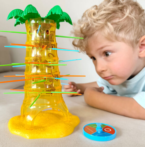 Spadające Małpki gra zręcznościowa palma i patyczki zestaw – Woopie - 003