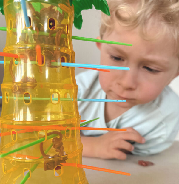 Spadające Małpki gra zręcznościowa palma i patyczki zestaw – Woopie - 006