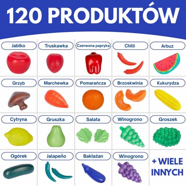 WOOPIE Zestaw do Kuchni Sklepu Warzywa Owoce 120el. - 002