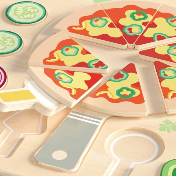 CLASSIC WORLD Drewniana Pizza do Krojenia Układanka Warzywa 22 el. - 005