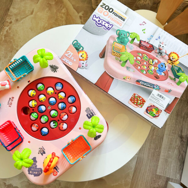 WOOPIE Gra Zręcznościowa Łowienie Ryb Interaktywny Stolik Różowy - 007