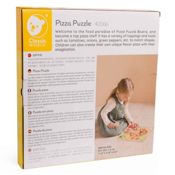 CLASSIC WORLD Drewniana Pizza do Krojenia Układanka Warzywa 22 el. - 012