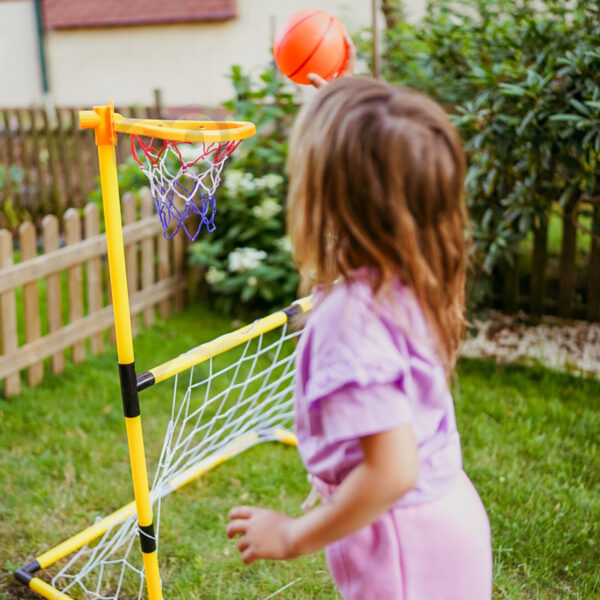 WOOPIE Zestaw 2w1 koszykówka Bramka do Piłki Nożnej + Piłki i Pompka - 004