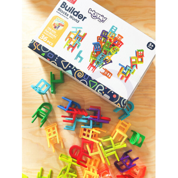 WOOPIE Gra Zręcznościowa Układanka Klocków Balansujące Krzesła 36 el. - 005