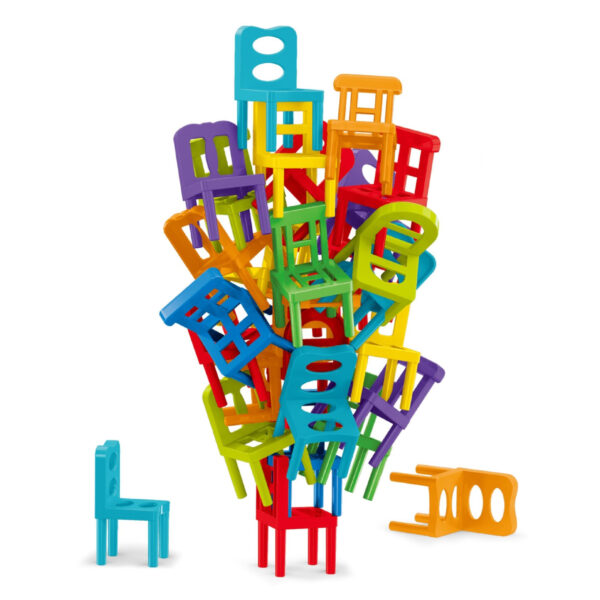 WOOPIE Gra Zręcznościowa Układanka Klocków Balansujące Krzesła 36 el. - 006