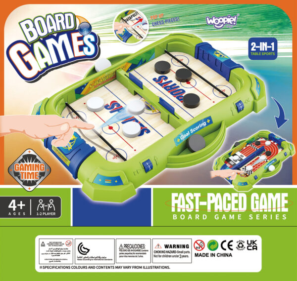 WOOPIE Gra Zręcznościowa 2w1 Mini Hokej Wyścigi - 010