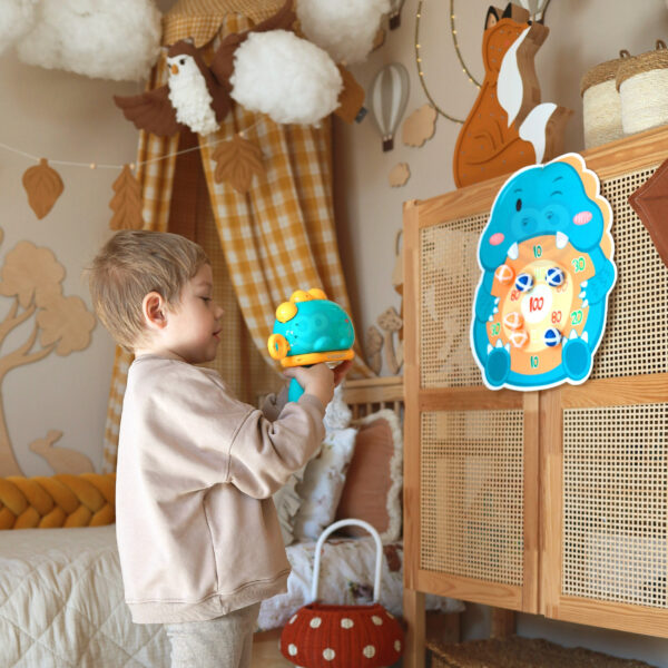 WOOPIE Gra w Rzutki Pistolet Dinozaur na Kulki Rzepy Tarcza Punkty Strzelanie - 008