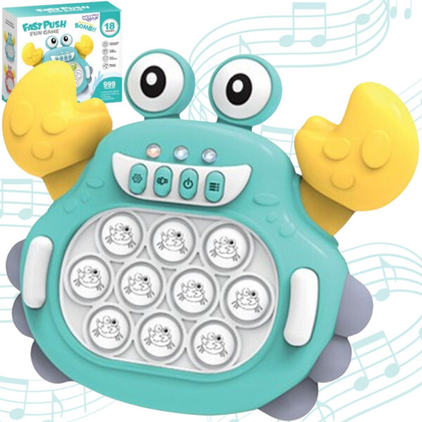 WOOPIE Gra POP IT Elektroniczna Antystresowa Zręcznościowa Krab Zielony - 001
