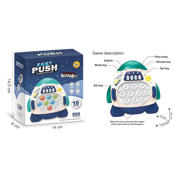 WOOPIE Gra POP IT Elektroniczna Antystresowa Zręcznościowa Rakieta blue - 003