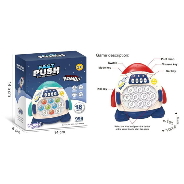 WOOPIE Gra POP IT Elektroniczna Antystresowa Zręcznościowa Rakieta red - 003