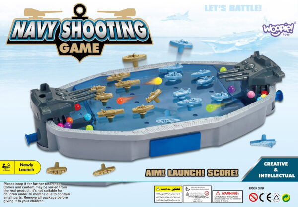 WOOPIE Gra Zręcznościowa "Bitwa Morska" Statki 3D Wyrzutnia Kulek - 009